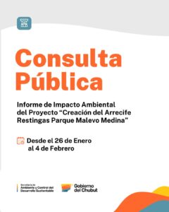 Consulta Pública – Proy. “Creación del Arrecife Restingas Parque Malevo Medina”